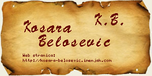 Kosara Belošević vizit kartica